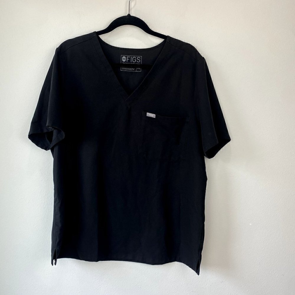 Figs Womens Catarina One-Pocket Scrub Top Black XXL